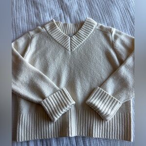 Cream V-Neck Sweater